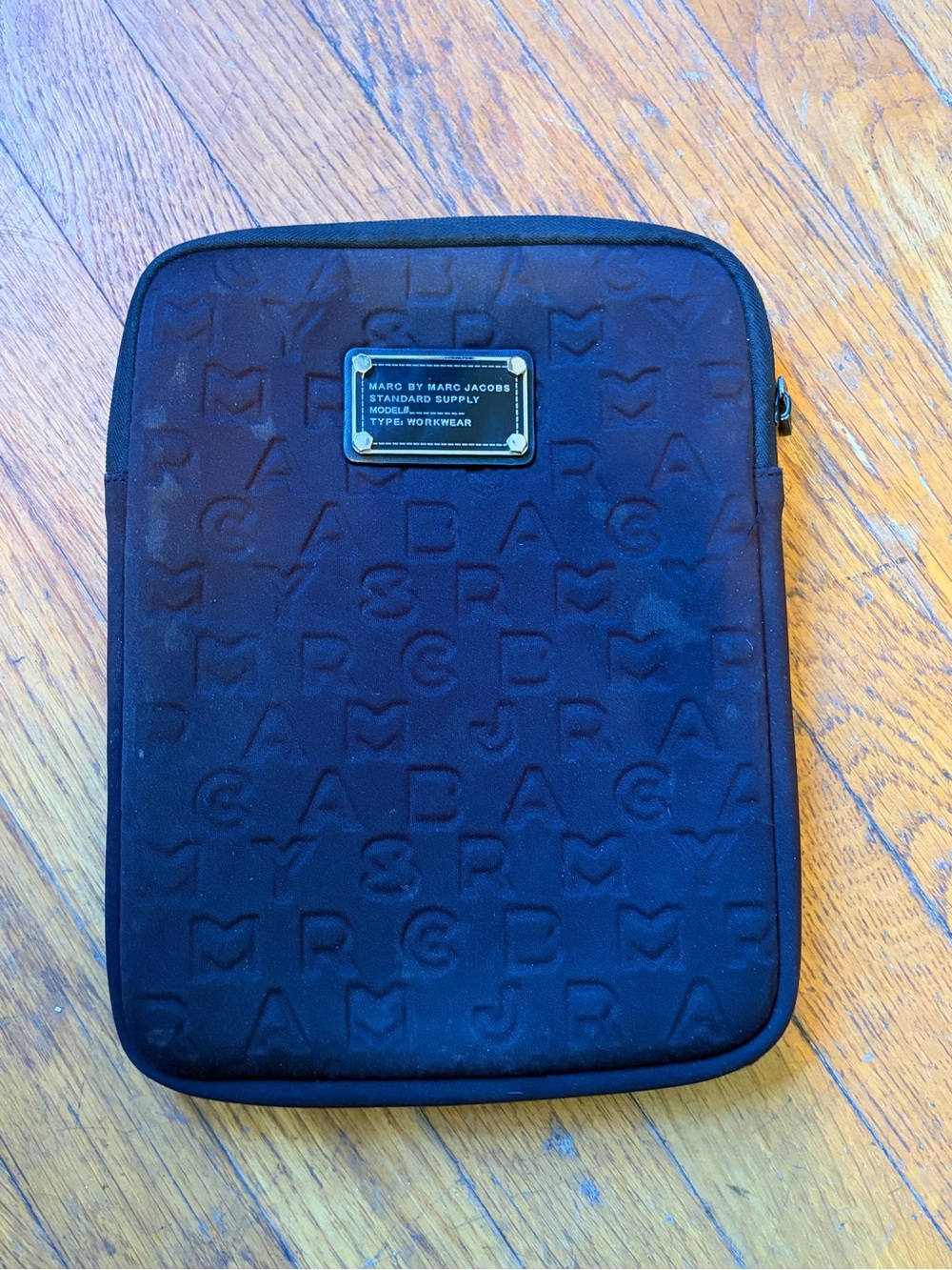 Marc Jacobs Black Quilted Logo Tablet Sleeve